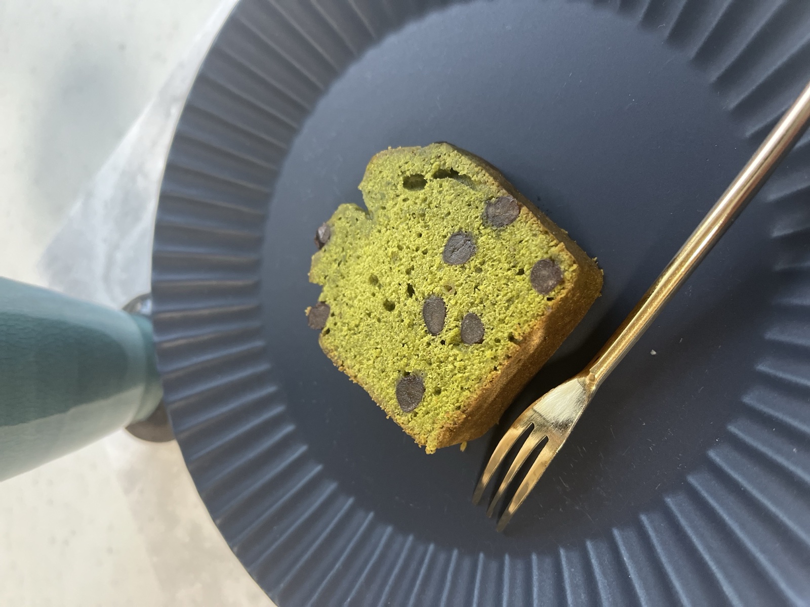 西尾抹茶と大納言小豆のパウンドケーキ 断面